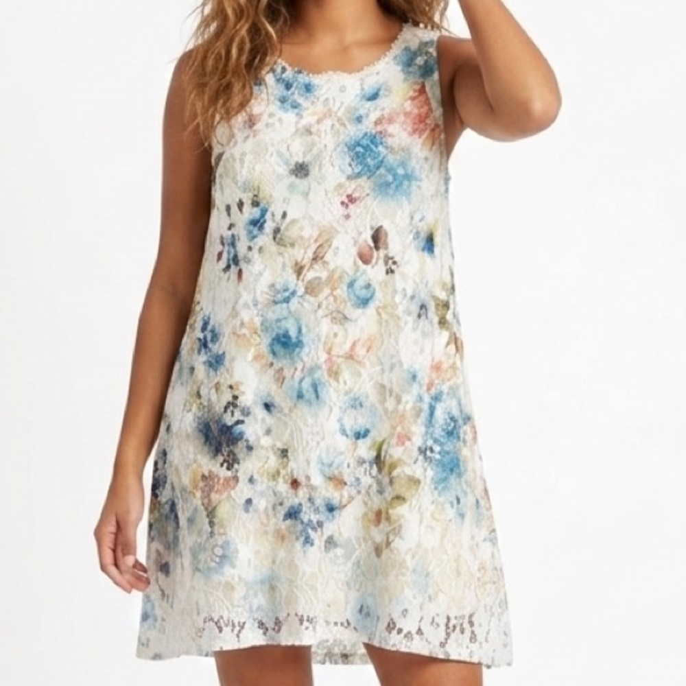 ORIGAMI Floral Lace Sleeveless Dress NWOT